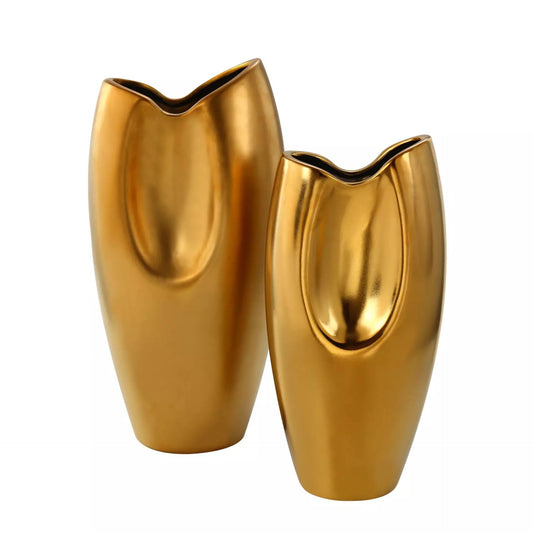 Golden color  home decoration luxury porcelain vase
